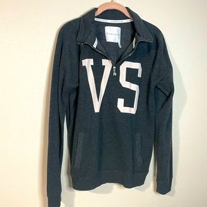 Victoria's Secret Angel Gray half zip sweatshirt Pullover VS Logo Angel Wing M